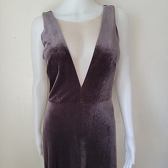Jenny Yoo Velvet Maxi Dress in Deep Purple - Picture 2 of 9